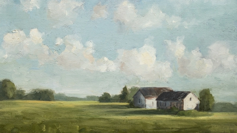 Cách vẽ tranh phong cảnh làng quê đơn giản mà ấn tượng