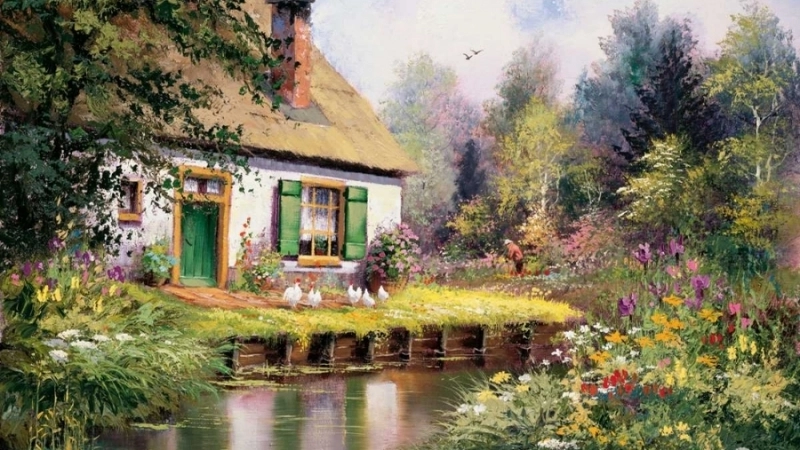 Nét mộc mạc của tranh phong cảnh làng quê