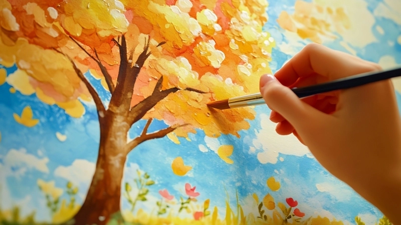 Tham khảo cách vẽ tranh phong cảnh mùa thu đẹp