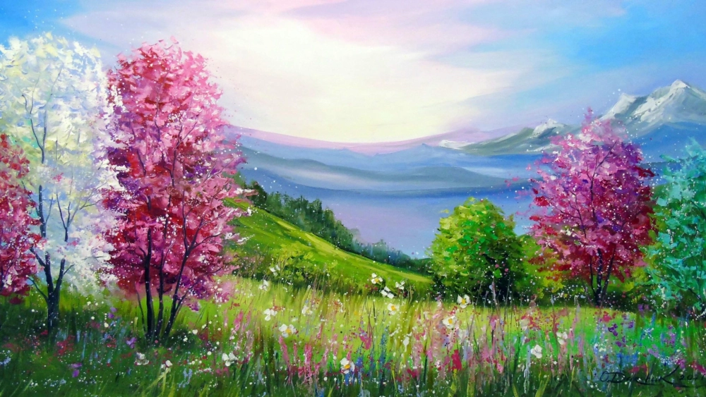 Cảm hứng từ tranh phong cảnh mùa xuân