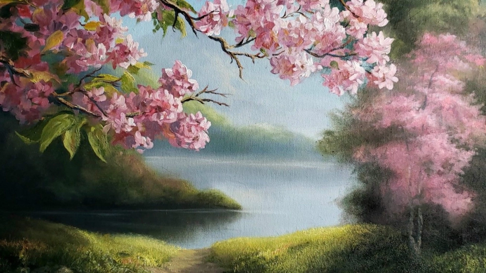 Mẫu hình nền phong cảnh mùa xuân cho điện thoại