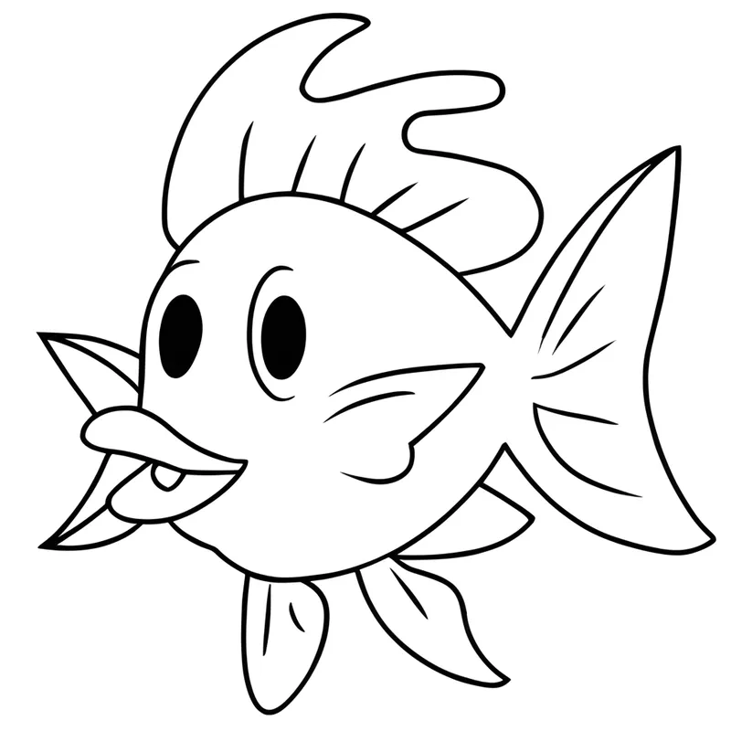 Mẫu hình tô màu cá heo chibi vui nhộn