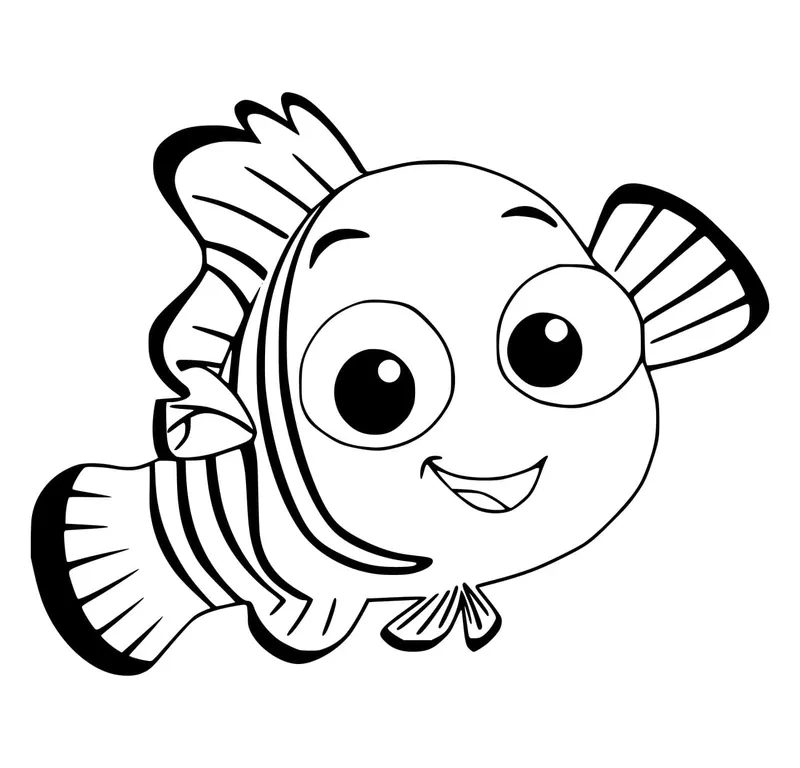 Bé tập tô màu cá vàng chibi