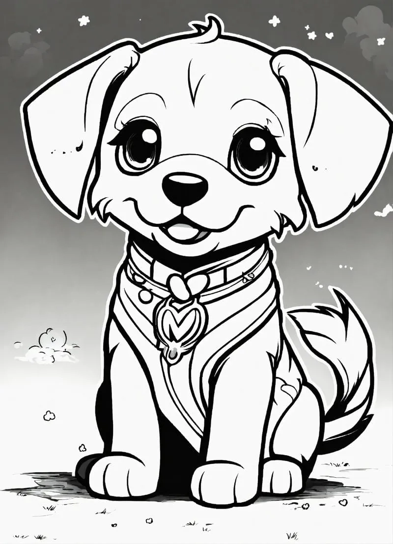 In hình cún cưng để tô màu