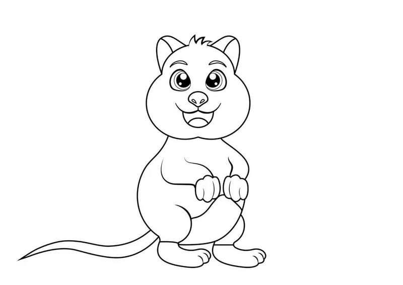 Tranh tô màu quokka cười rạng rỡ