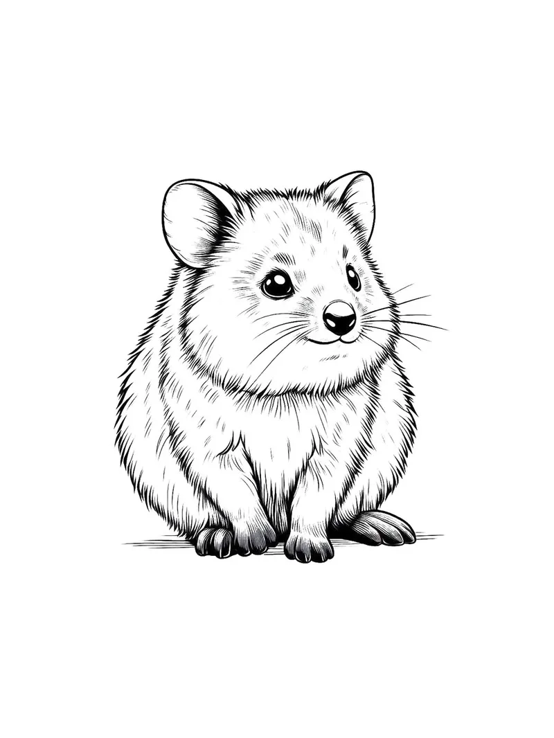 Mẫu tô màu quokka đơn giản nhất