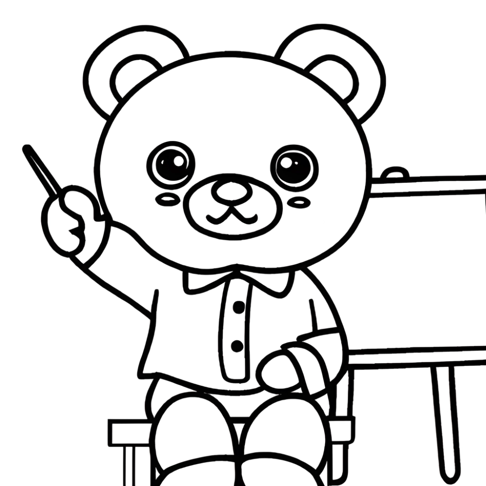 Tranh tô màu gấu pooh chibi và những người bạn