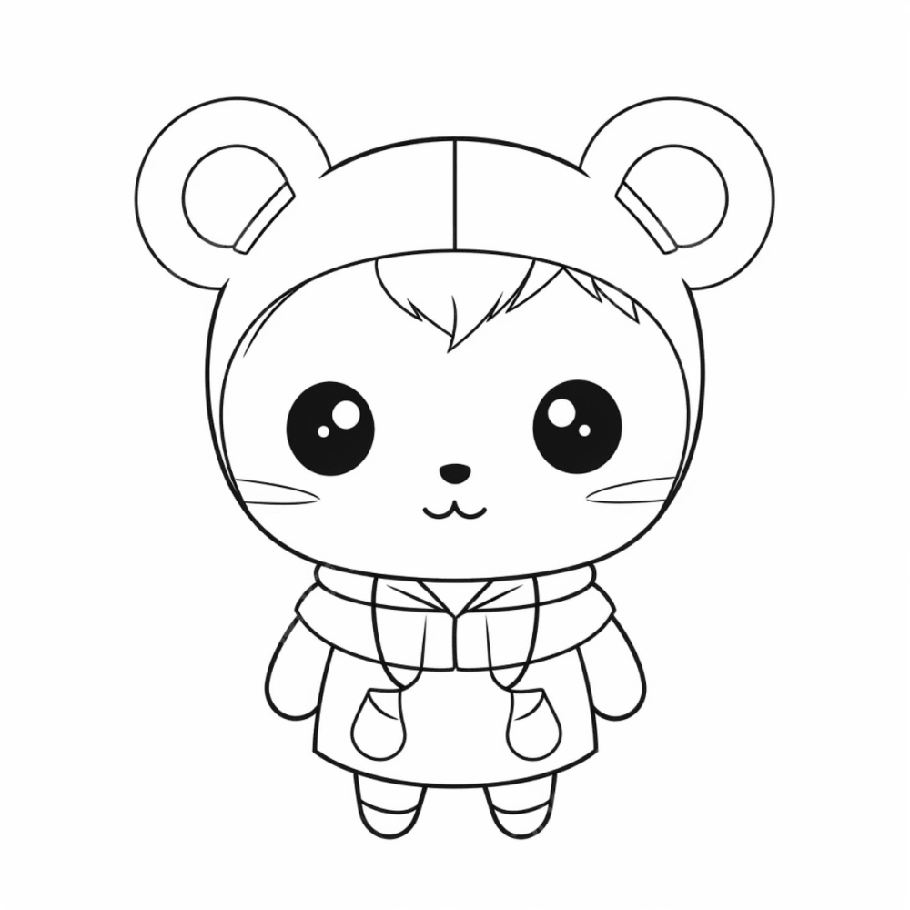 Tô màu gấu cute đang vẫy tay chào