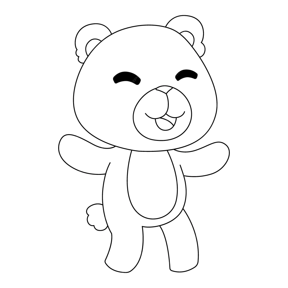 Tải ảnh gấu chibi tô màu chất lượng cao