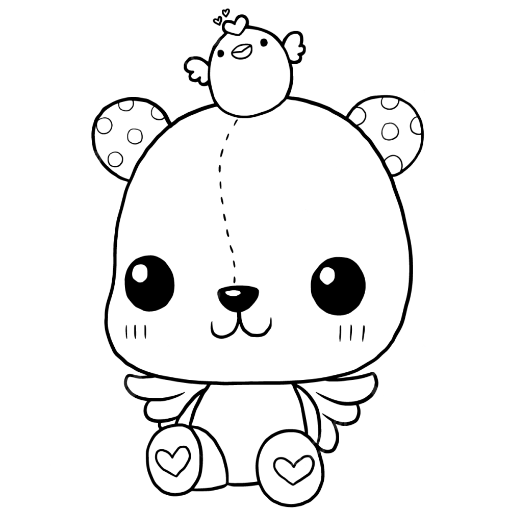 Bộ sưu tập tranh tô màu gấu chibi đáng yêu