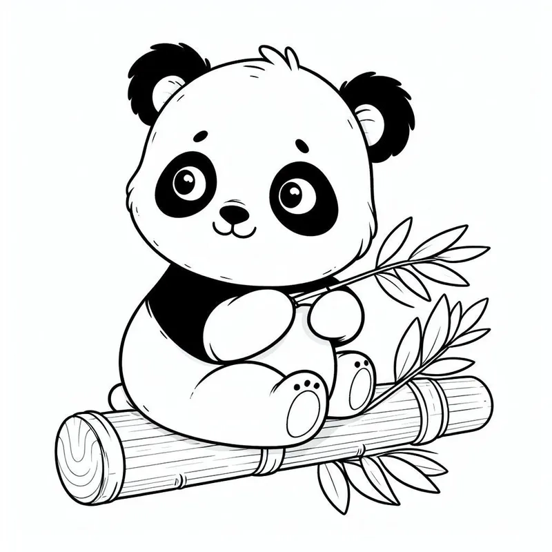 Tuyển tập hình tô màu panda cute cho bé