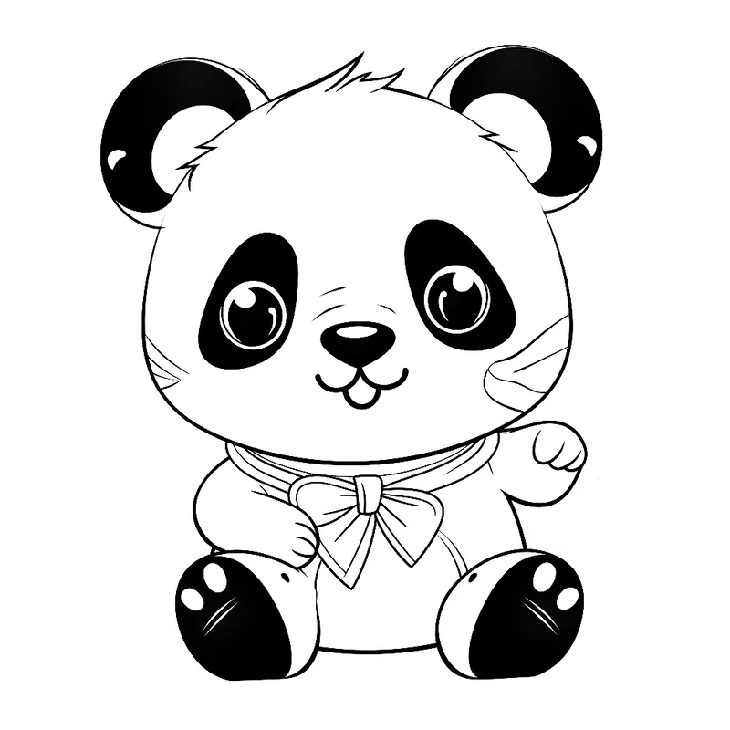 Bộ tranh tô màu gấu trúc chibi đáng yêu