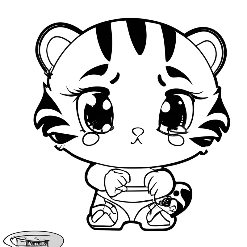 Tranh tô màu hổ con và hổ mẹ ấm áp