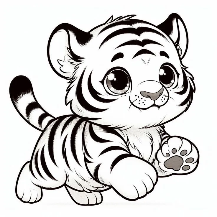 Chú hổ vằn chibi tinh nghịch