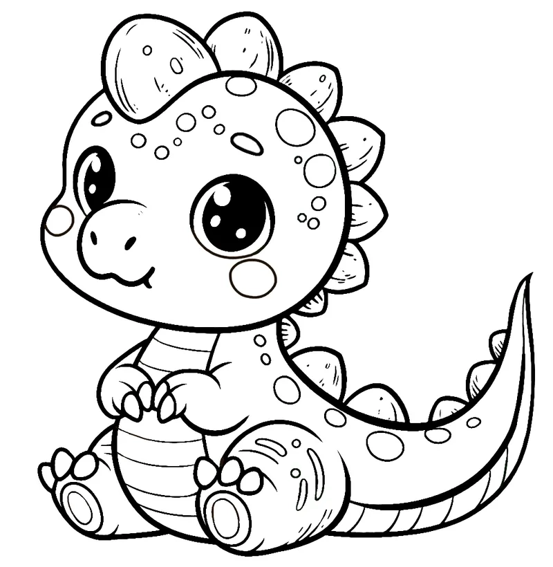 Khủng long Stegosaurus chibi thân thiện
