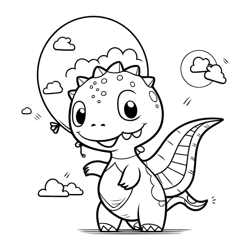 Hướng dẫn cách vẽ khủng long chibi từng bước