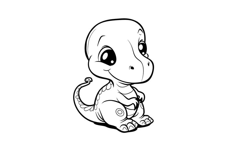 Bạn khủng long cổ dài chibi ăn lá cây