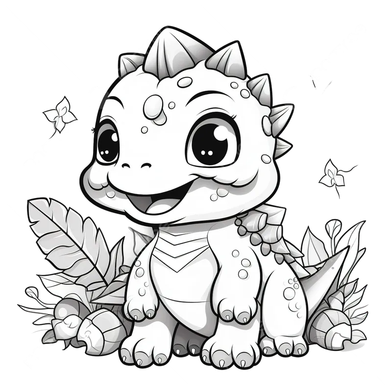 Mẫu tô màu khủng long cho bé trai năng động