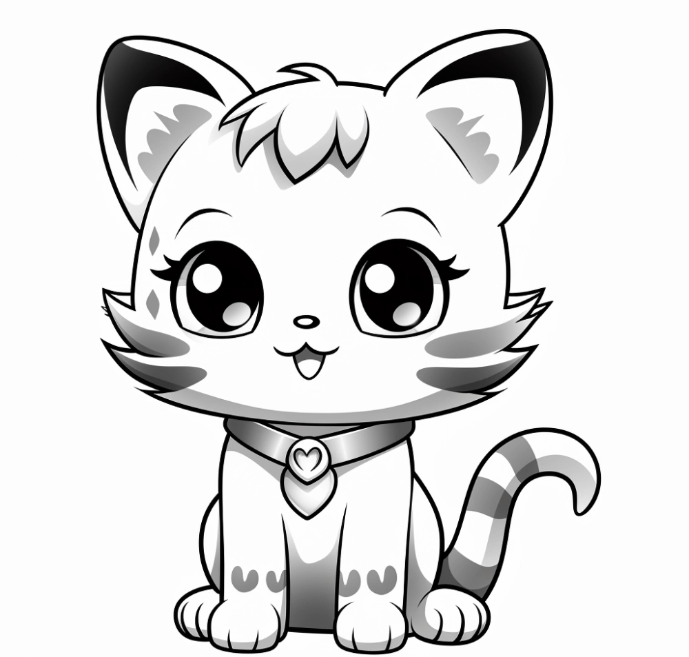 Tô màu mèo con chibi đang ngủ