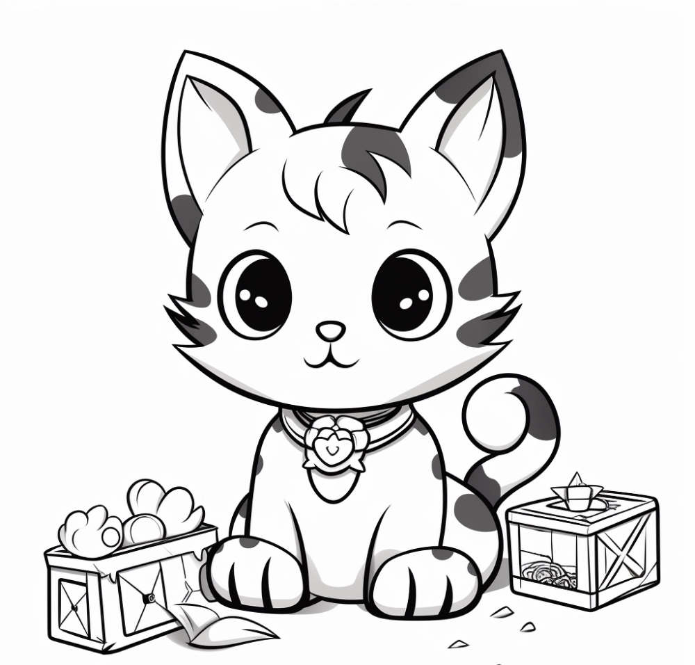 Những mẫu tô màu mèo con tinh nghịch