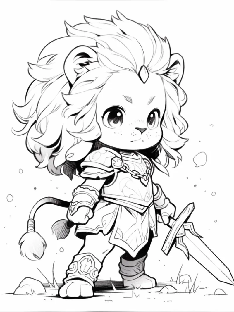 In hình sư tử con cho bé