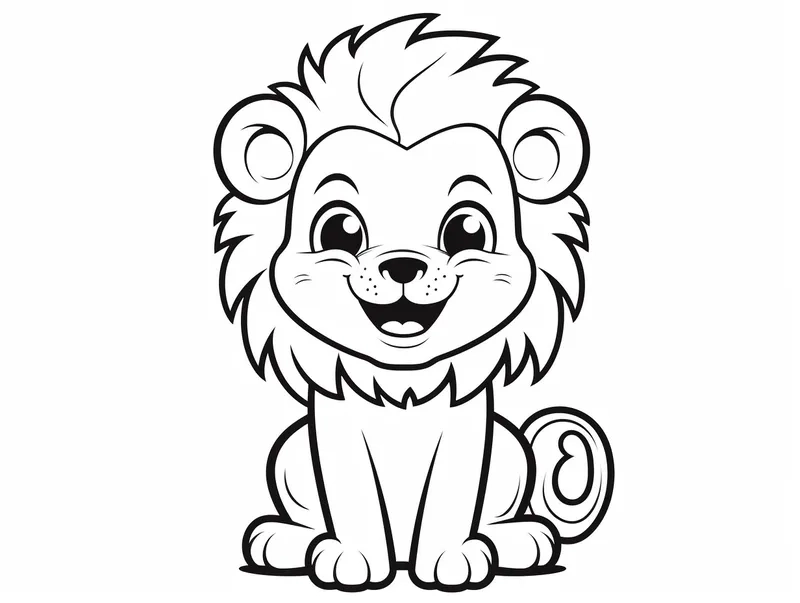 Hình tô màu vua sư tử chibi