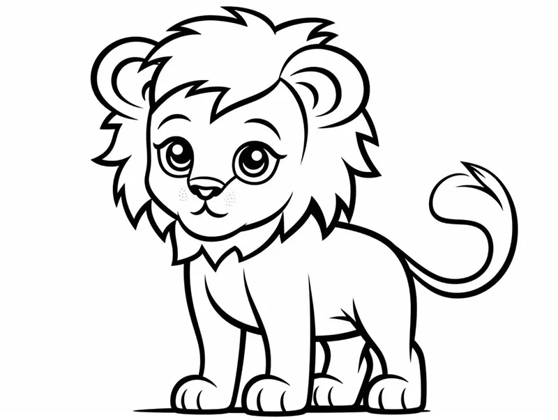 Mẫu tô màu sư tử đơn giản