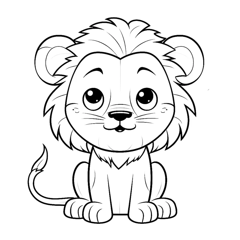 Tải ảnh sư tử chibi chất lượng cao