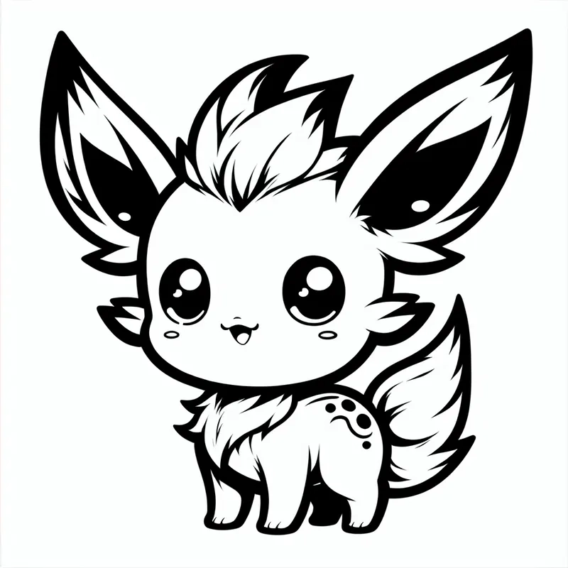 Hướng dẫn cách vẽ umbreon chibi đơn giản