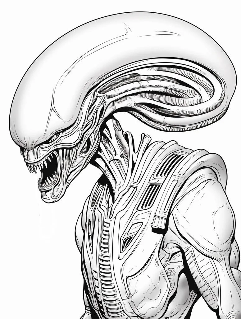 Tô màu quái vật alien cute