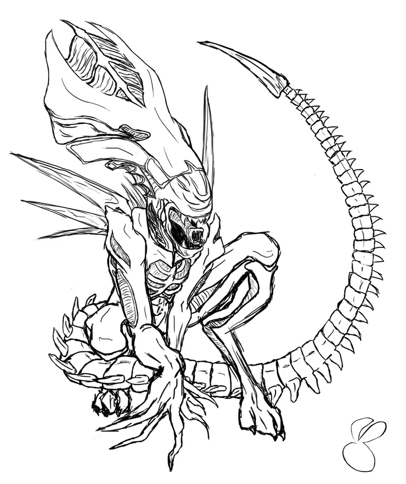 Tranh tô màu Xenomorph Chibi mới nhất