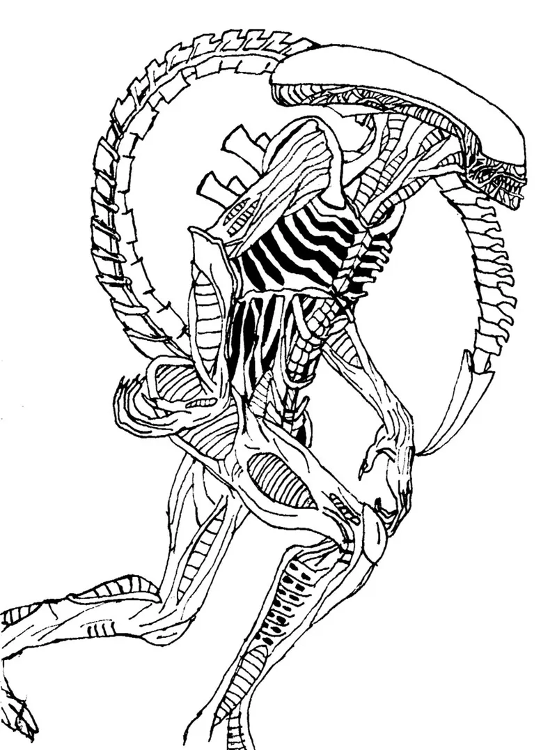 Hình tô màu alien chibi đáng yêu