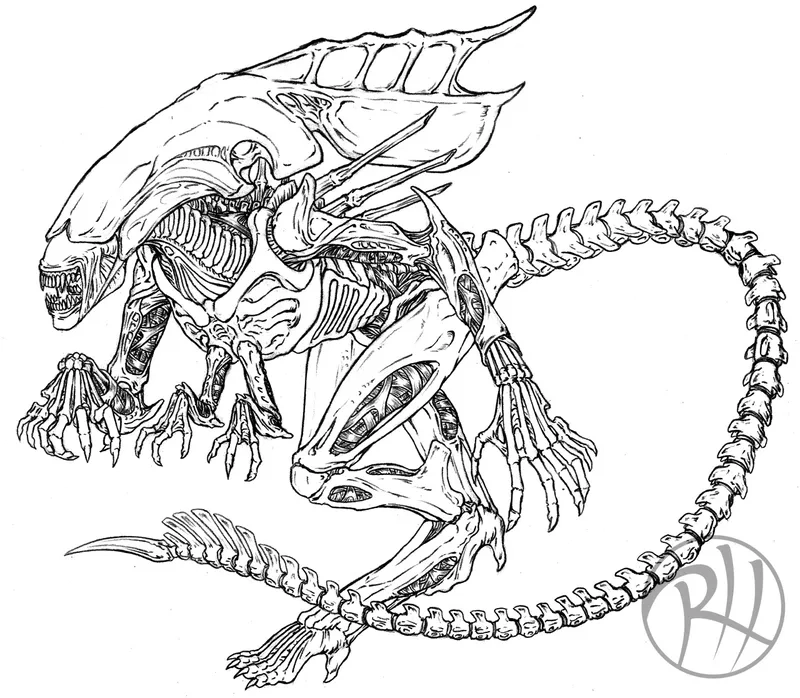 Tải ảnh Xenomorph tô màu chất lượng cao