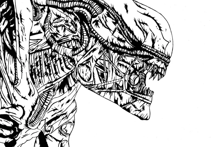 Tô màu quái vật alien cute