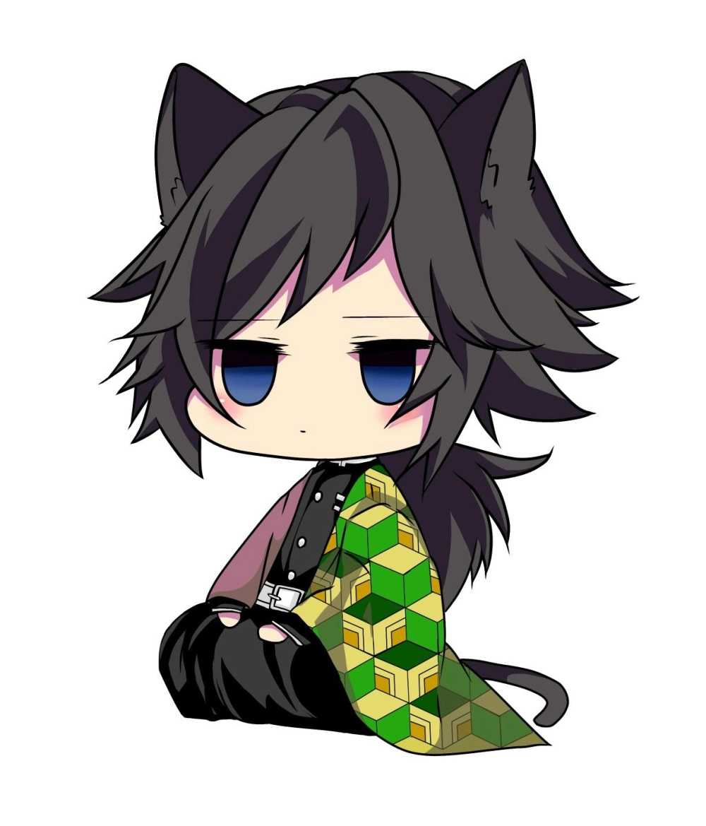 Giyu Tomioka chibi với biểu cảm quen thuộc