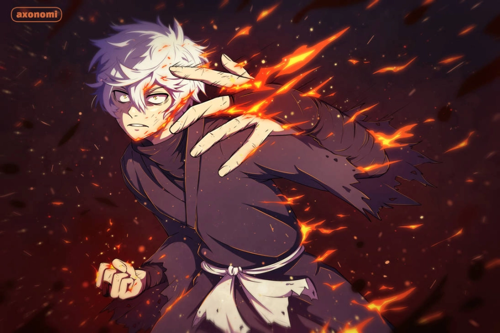 Gabimaru và Sagiri hợp tác chiến đấu