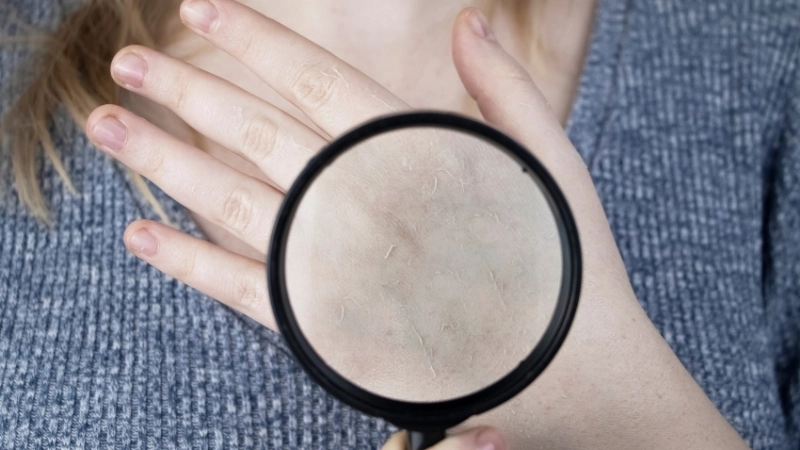 Các đốm da đổi màu trong hình ảnh nấm lang ben