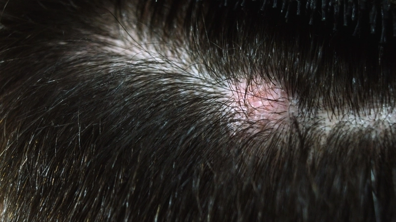 Dấu hiệu nấm da đầu gây rụng tóc thành từng mảng tròn