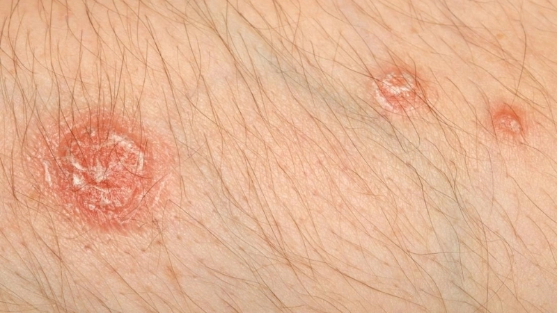 Vị trí phát ban vảy phấn hồng thường gặp ở thân mình