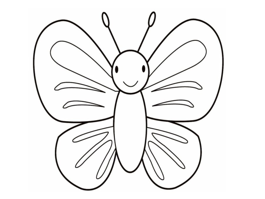 Bướm tô màu đáng yêu cho bé học vẽ màu
