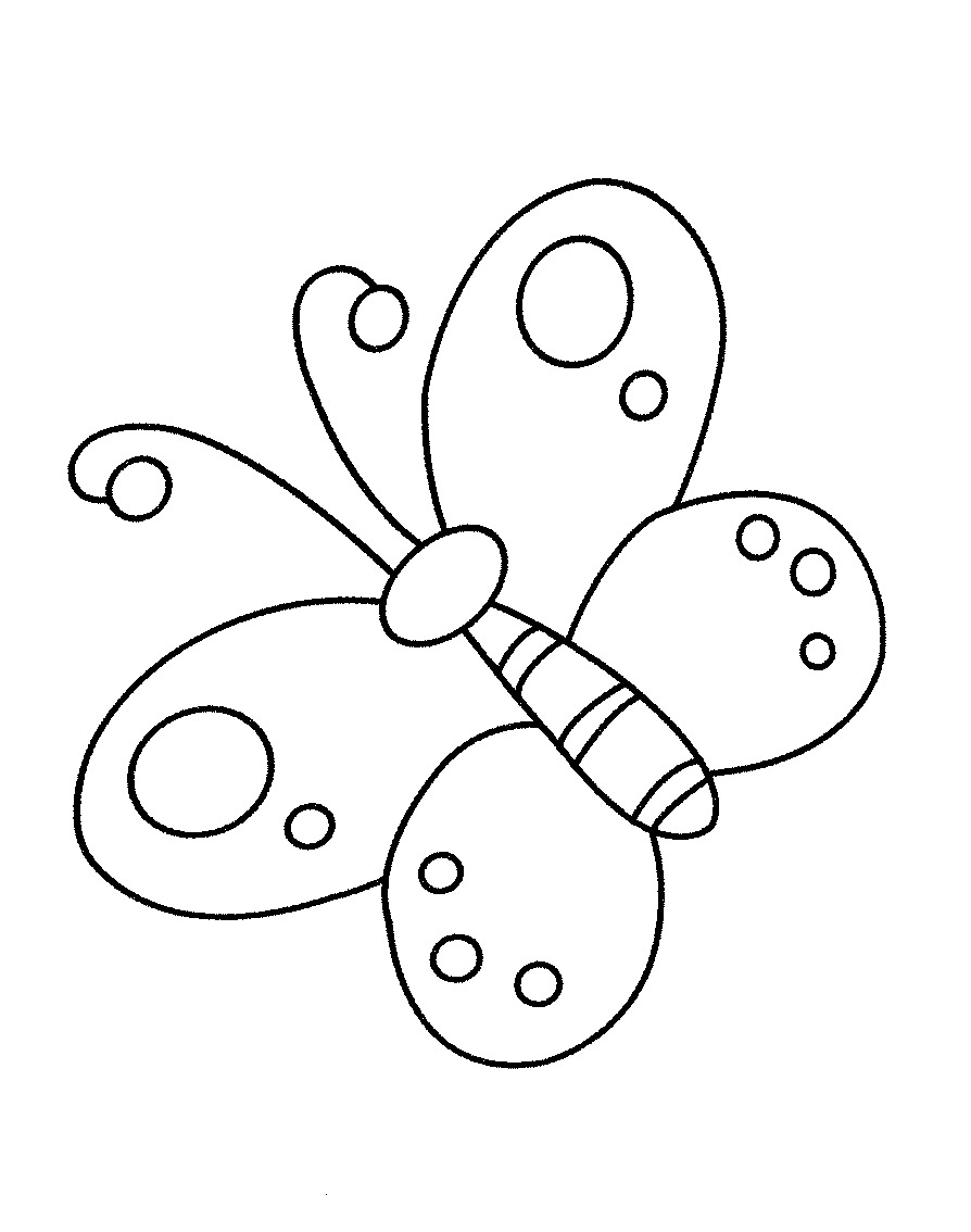 Hình vẽ con bướm cho bé tô màu đơn giản