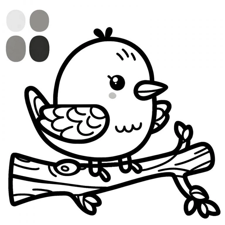 Chim tô màu đơn giản giúp bé học vẽ dễ dàng