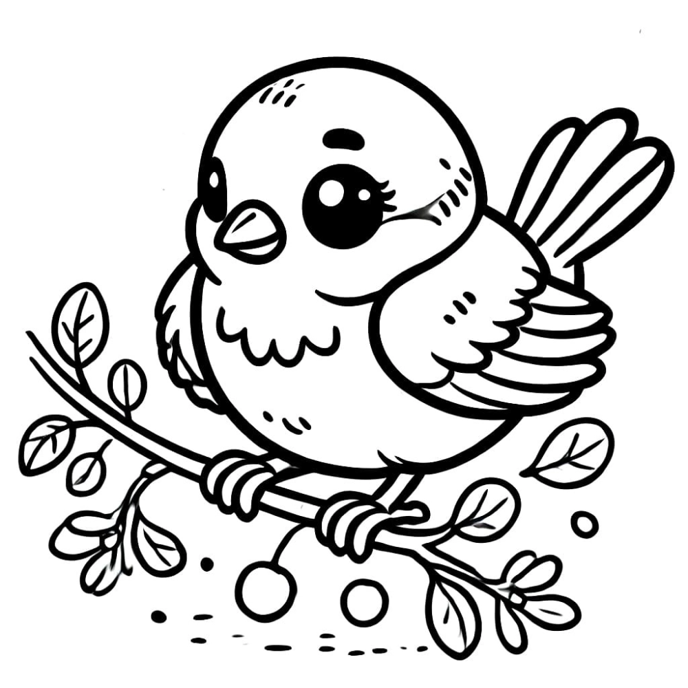 Tranh tô màu chim phù hợp cho bé mầm non