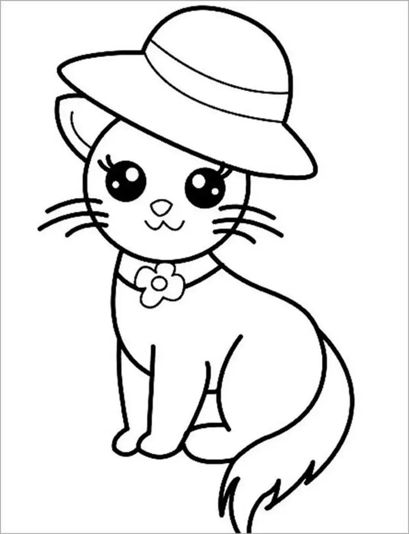 Hình tô màu mèo cute cho bé dễ thương dành cho trẻ quyến rũ cuốn hút