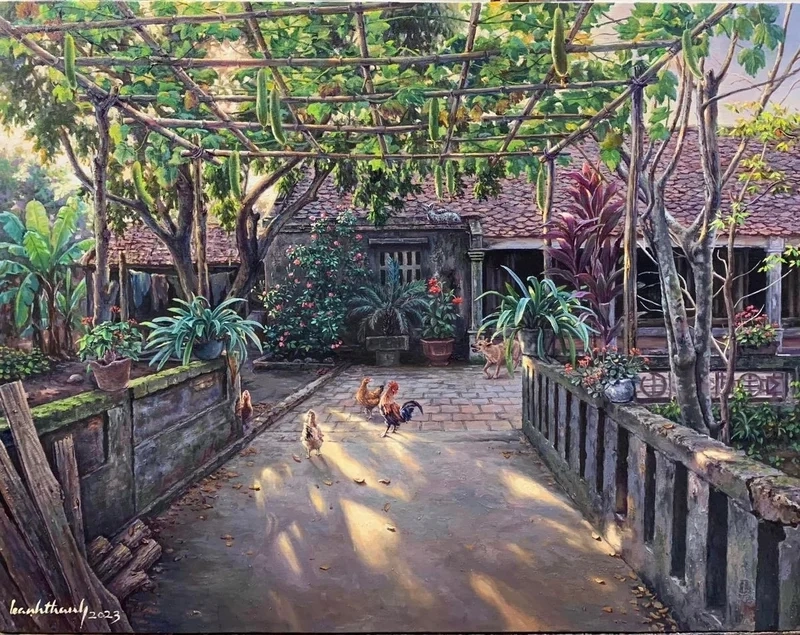 Bức tranh tâm hồn được thể hiện rõ nét khi bạn tập vẽ tranh cảnh quê hương em.