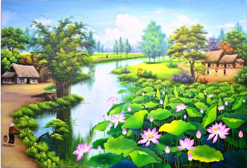 Học cách sử dụng hình khối cơ bản để vẽ tranh về quê hương đơn giản mà vẫn thu hút.