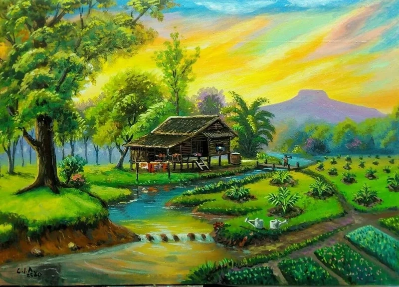 Khám phá bộ sưu tập những tác phẩm vẽ tranh về quê hương đẹp và đầy cảm xúc.